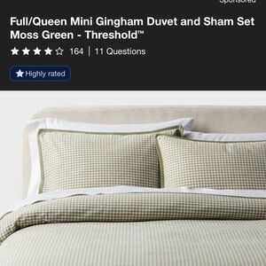 Threshold Green Gingham Bedding Set